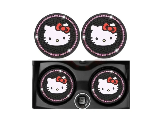 Cute Car Cup Holder Insert Coaster 2pcs Silicone… Code