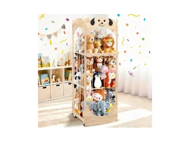 Stuffed Animal Storage Organizer Wooden Zoo Toy… Code