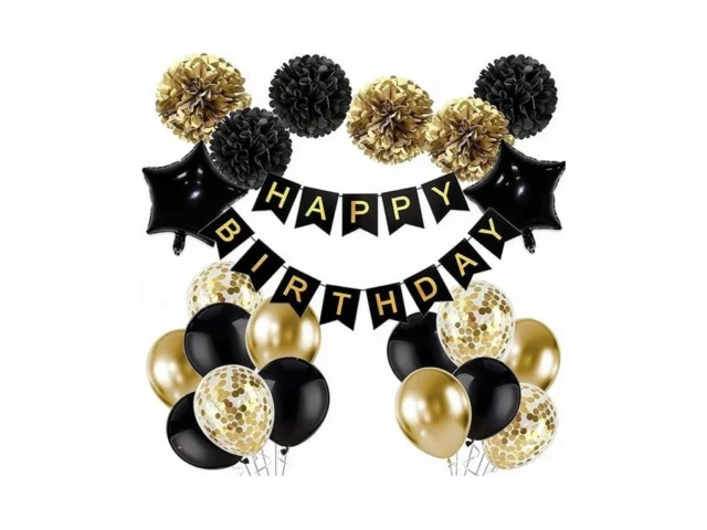 Birthday Decorations For Men Gold And Black Party… Code