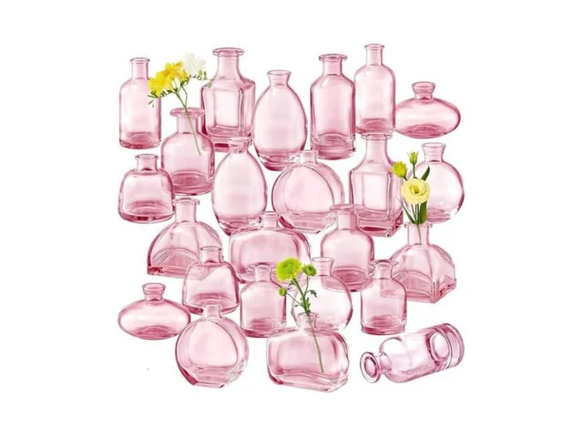 Pink Vase Bud Vases Set Of 24 Small Pink Glass… Code