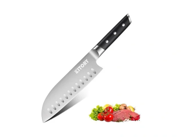 Kitory Santoku Knife 7 Inch- Japanese Style Granton… Code