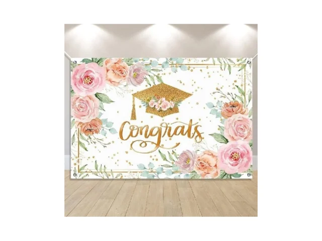 Pink Graduation Backdrop Class Of 2026 Rose Gold… Code