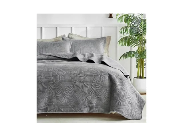 Warmdern Ultrasonic Grey Velvet Quilt Set Queen… Code