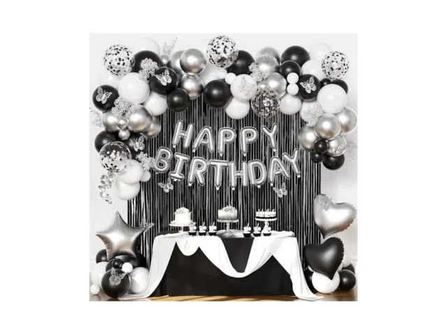 Black And Silver Birthday Decorations For Men Women…