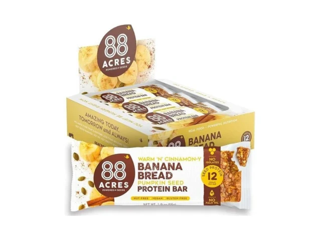 88 Acres Plant Based Seed Protein Bar 9 Pack Banana…