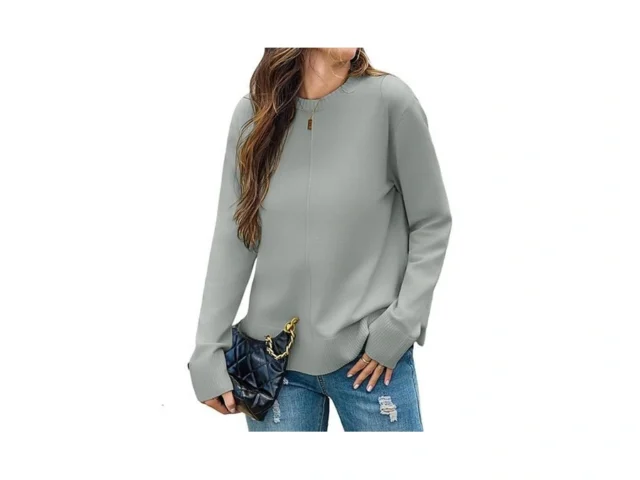 Totatuit Womens Cozy Loose Sweater Vintage Crew… Code