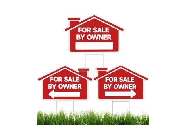 3pcs For Sale By Owner Yard Sign 17×13 Inch Double… Code