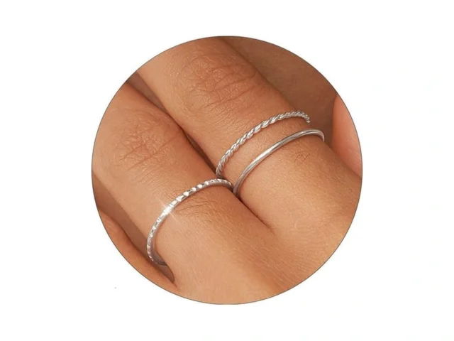 Tosgmy Gold Silver Rings For Women Non Tarnish 925… Code