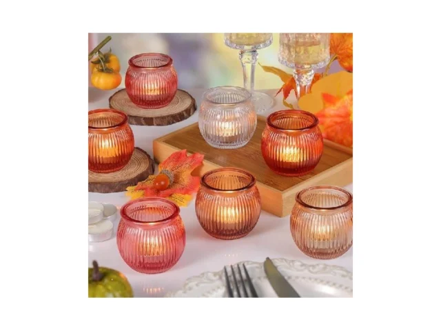 20pcs Pumpkin Votive Candle Holders With 20pcs Tea… Code