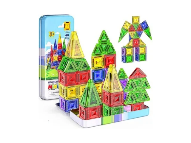 Sparkling Diamond Mini Magnetic Tiles 40pcs Travel… Code