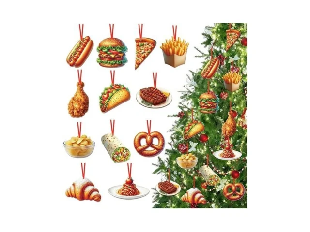 Flyab 12pcs Food Christmas Ornaments Xmas Gifts For… Code