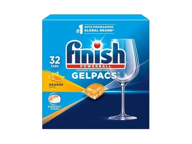 Finish Gelpacs Dishwasher Detergent Orange Scent 32…