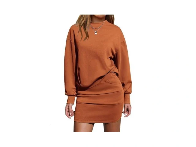 Exlura Womens 2 Piece Skirt Sets Long Sleeve Mock… Code