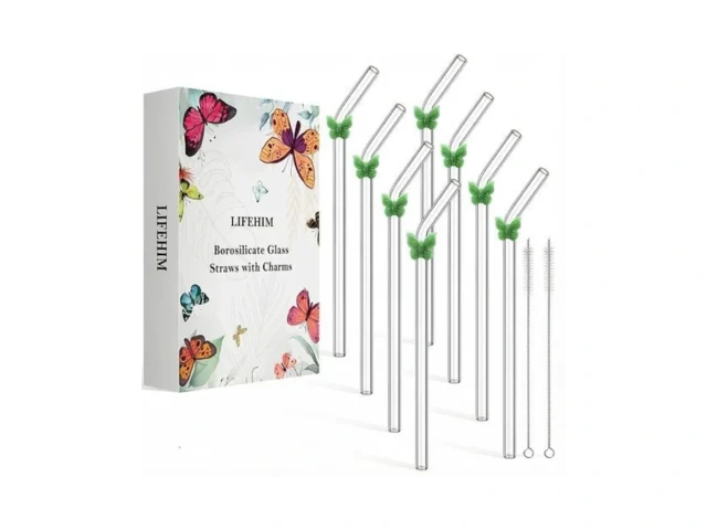 Cute Reusable Glass Straws With Case Borosilicate… Coupon