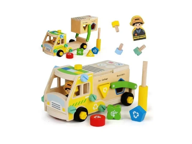 Loveland Wooden Recycling Truck Toy Take-apart… Code