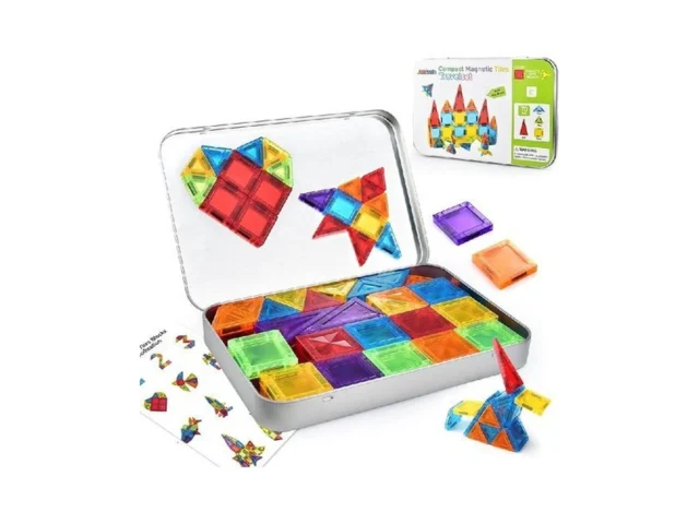 Joxsaxin Mini Magnetic Tiles 70pcs Travel Magnetic… Code