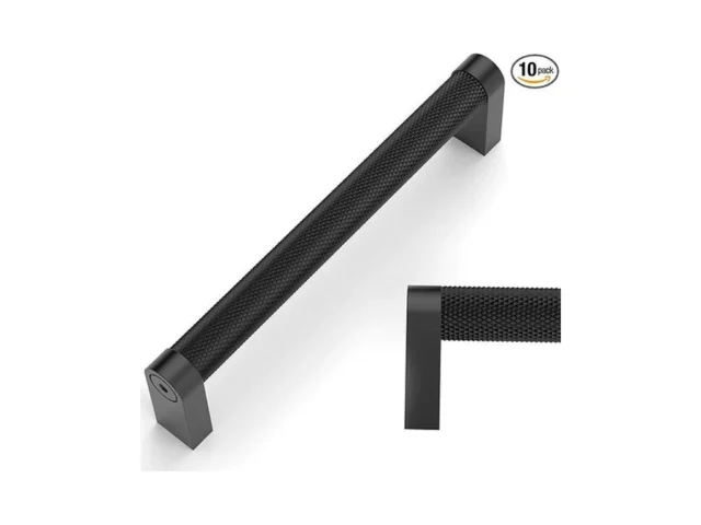 Amerdeco 10 Pack Matte Black Knurled Cabinet Pulls… Coupon