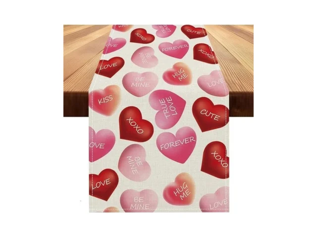 Valentines Day Table Runner 13×108 Inch Be Mine… Code