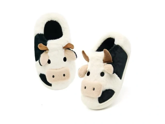 Xildir Cute Cow Slippers For Women Men Fuzzy… Code