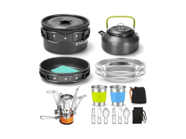 Odoland 16pcs Camping Cookware Set With Folding… Code