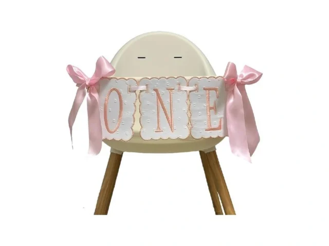 Pink Bow One High Chair Banner For Sweet One Bow… Code