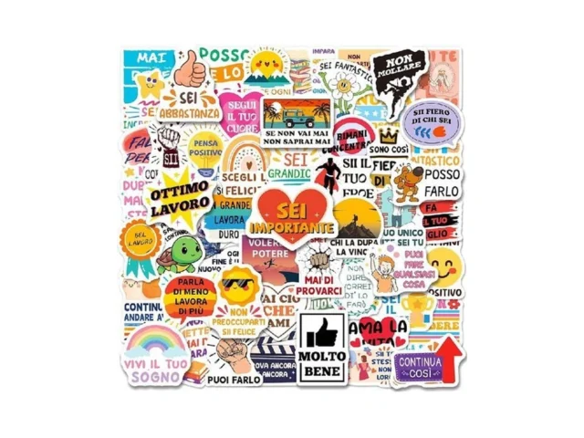 Shizvaeus 200pcs Italian Motivational Stickers For… Code