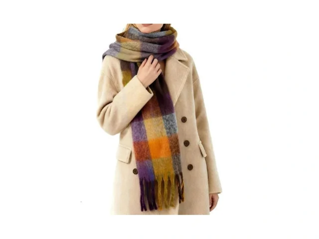 Shohoku Large Chunky Plaid Scarf Coloured Checked… Coupon