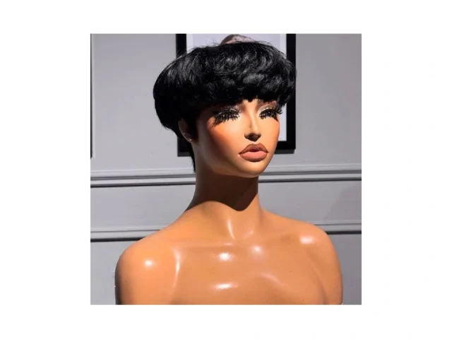 Pink Planet Pixie Cut Wig Human Hair Bowl Cut Pixie… Code