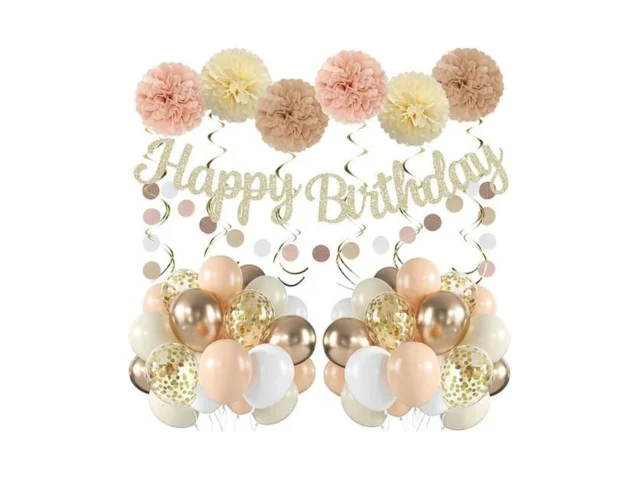 Champagne Gold Birthday Party Decorations For Women… Code