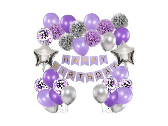 Birthday Decorations For Girls Purple And Silver… Code