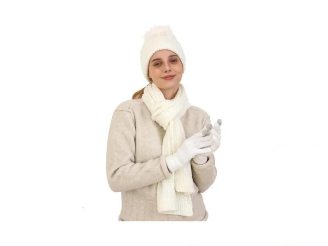 Double Couple Winter Beanie Hat Scarf Gloves Set… Coupon