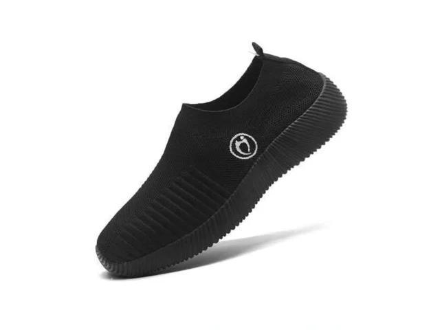 Hajink Black Sneakers For Women Walking Slip On… Code