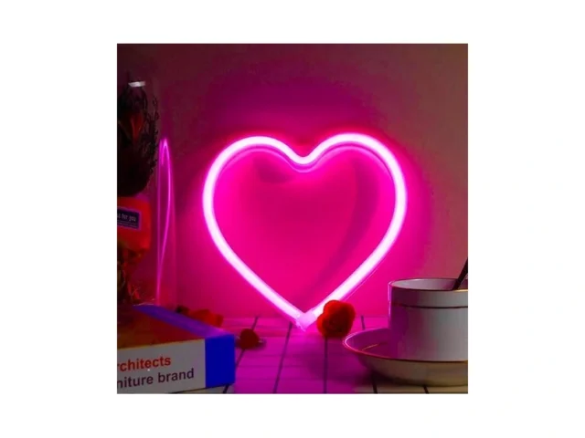 Pink Heart Neon Sign Battery Operated Or Usb… Code