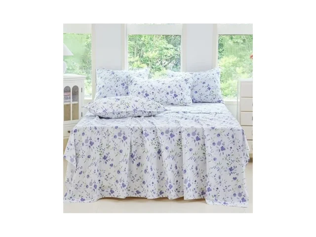 Bajure Violet Floral Cotton Bedding Set – King… Coupon