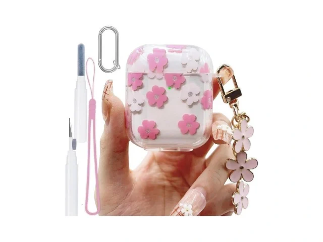 Pink Floral For Airpods 2 Case 1st Generation Clear… Code