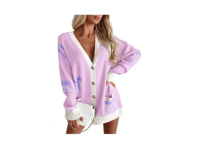 Saodimallsu Womens Oversized Cardigan Sweaters Bow… Code