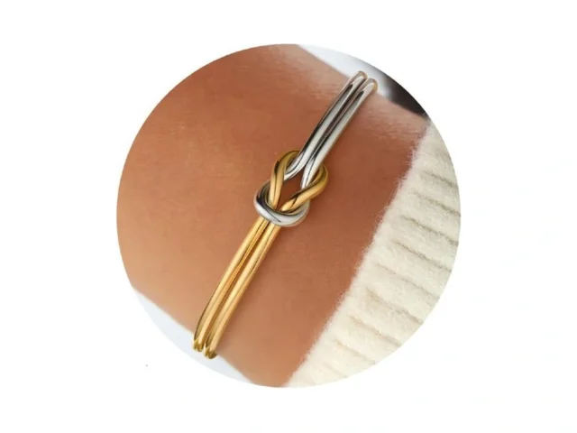 Turandoss Knot Bangle Bracelets For Women – Dainty… Code