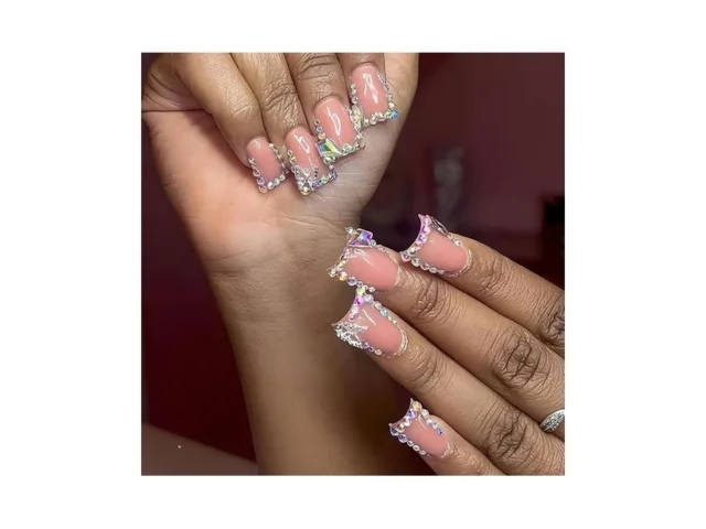 Press On Nails Short Duck Nail Press Ons French Tip… Code