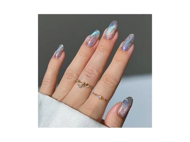 Colorful Medium Press On Nails Almond Fake Nails… Code