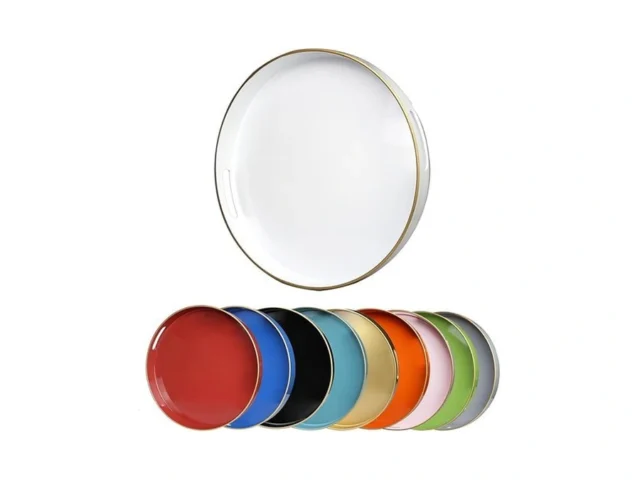 Leemxiiny White Round Decorative Tray With Handles… Code