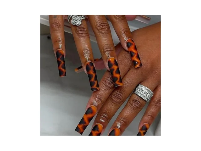 Black Square Press On Nails Long Fake Nails With… Code