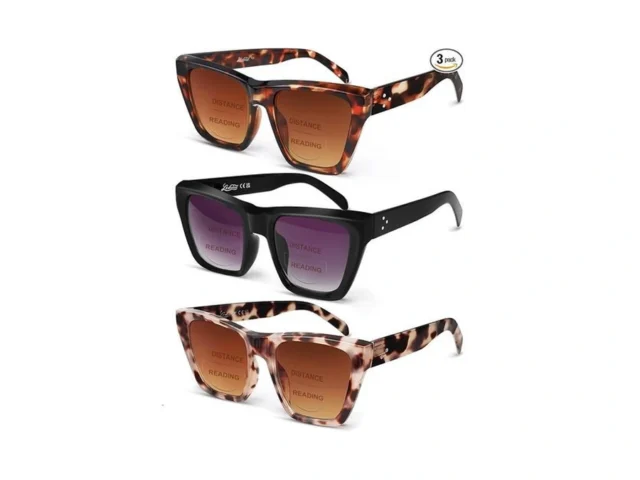 Ladeesse 3 Pack Bifocal Reader Sunglasses Women -… Code
