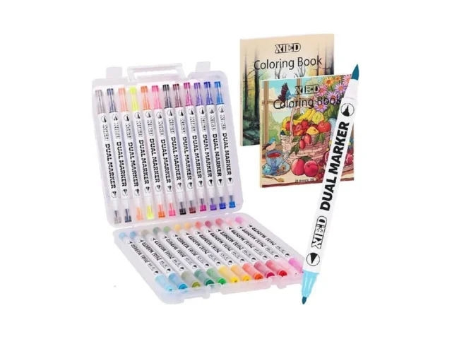 Xieed 24 Colors Alcohol Markers 2 Pack Coloring… Code