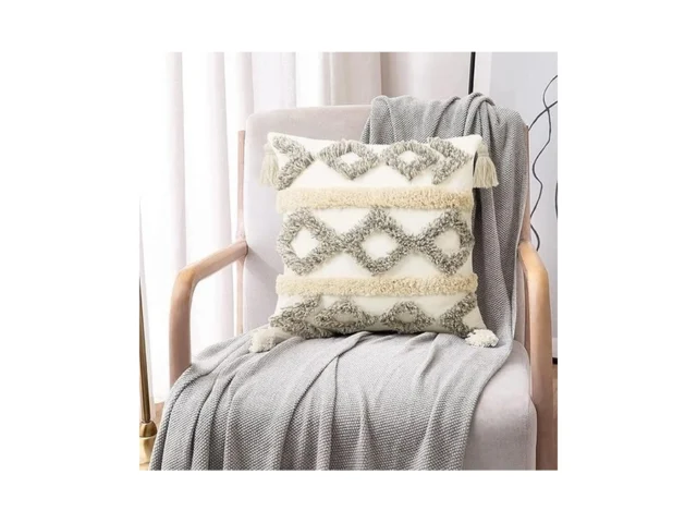 Pyonic Boho Throw Pillow Covers 18×18 Woven Tufted… Code