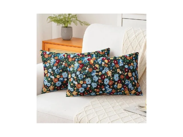 Pyonic Set Of 2 Decorative Floral Print Throw… Code