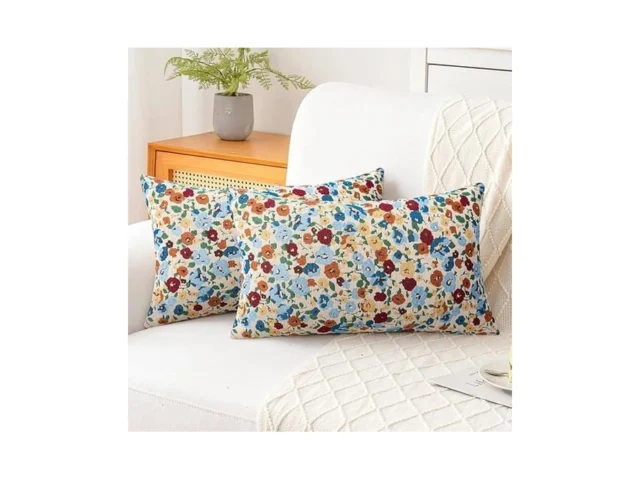 Pyonic Set Of 2 Decorative Floral Print Throw… Code