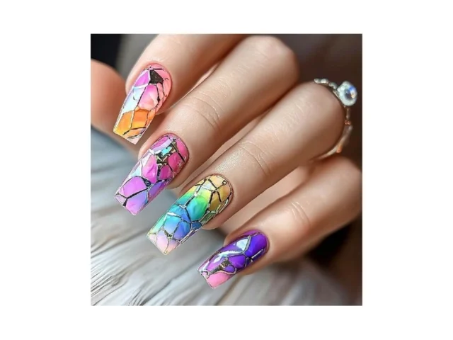 Ruokexin Coffin Press On Nails Medium Length Fake… Code