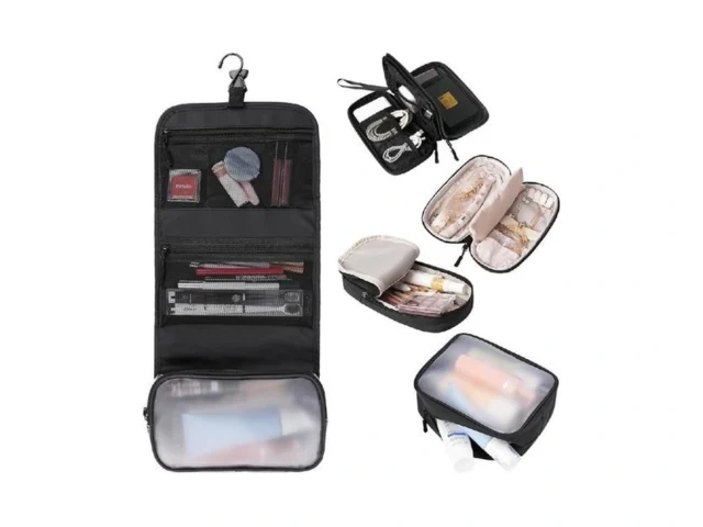 Travel Toiletry Bag 5-piece Leather Hanging… Code