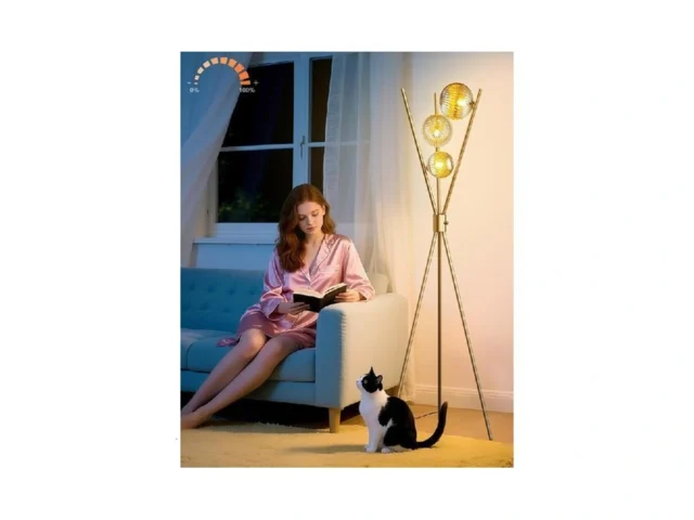 Lightdot Dimmable Tripod Floor Lamp Gold Art Deco… Coupon