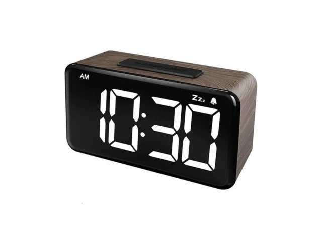 Noklead Digital Alarm Clock Wood Grain 5 9-inch… Code